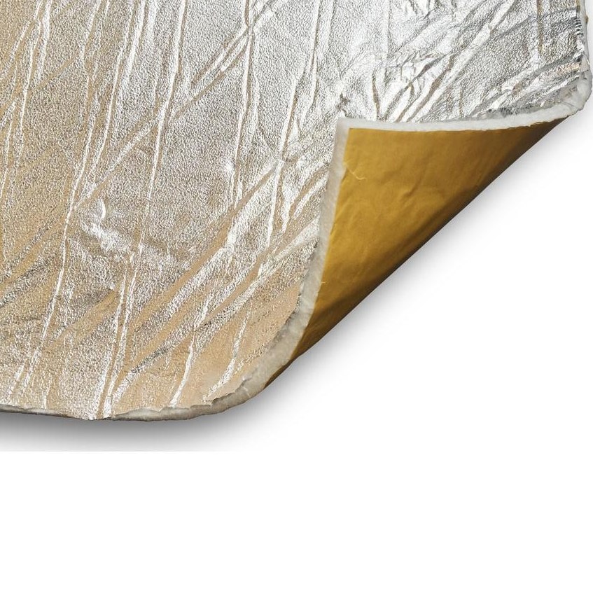 Glass fiber mat with heat-resistant aluminium surface